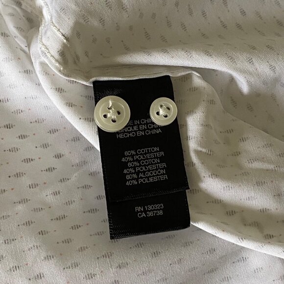 KENNETH COLE REACTION Mens Short Sleeve Button Down Shirt Size Small White Combo - Picture 6 of 10